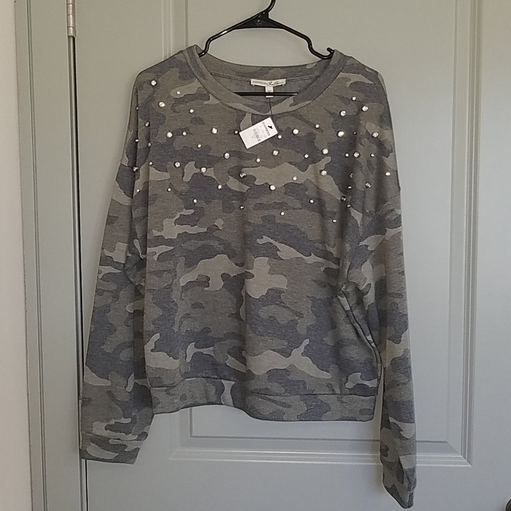 Express Bling Camo Sweatshirt